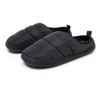 Git-up Pantoufles en Coton pour Hommes avec Mousse à Mémoire de Forme Chaussons Larges avec Semelle en Caoutchouc Antidérapante Hiver Chaussures Chaudes Intérieur Extérieur, Noir 43