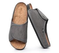 Git-up Sandales à Semelle Intérieure en Liège pour Femmes, Pantoufles de Soutien de la Voûte Plantaire Ouverte Réglables, Semelle Extérieure Antidérapante intérieur/extérieur, Gris 38