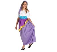 Gitane Gipsy Esmeralda costume déguisement fille (Taille 7-9 ans), Blue, Purple; White
