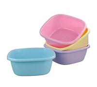 Gitany Bassine de Vaisselle, Bassine Plastique Petite, Pack de 4 Cuvette Carré