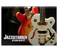 GITARRES JAZZ mises en scène, Version française (Calendrier mural 2026 DIN A4 portrait), Calendrier CALVENDO mensuel