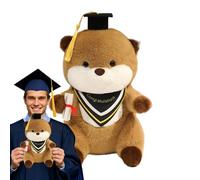 Gitekain Animal de Graduation | Décoration Coussin Décoratif Loutres,Peluche Animale avec Chapeau Étudiant et Diplôme pour Chambre Fête Saint-Valentin Noël Décor