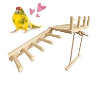 Gitekain Bird Cage Perch Toy - Natural Wood Ramp Swing & Climbing Bridge for Budgies Parakeets Cockatiels Finches, Engaging Boredom-Relief Playground with Textured Perch for Foot Exercise
