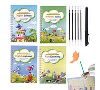 Gitekain Cahier d'Écriture pour | Cahiers d'Exercices Réutilisables - Cahier d'Exercices de Calligraphie Rainuré pour - pour Maison École Maternelle Vacances Enseignants Débutants Garçons