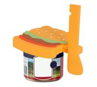 Gitekain Cat Can Opener, Manual Can Opener with Lid, Silicone Spatula Wet Food Spoon for Cats, Dogs, Pet Food Covers, Feeding Accessories, 4.92x3.74 Inches, Orange