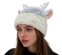 Gitekain Chapeau À Bois De Cerf | Bonnet Chaud Mignon Respirable En Tricot - Déguisement À Cornes De Cerf | Pour Les Fêtes D'Hiver De Noël Et D'Halloween Pour Les Adultes La Les Et Les