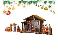 Gitekain Christmas Nativity Set D'Intérieur - Scène De La Nativité Décoration Fêtes Figurines Miniatures - Figurines Miniatures pour Intérieur Extérieur Bureau Étagère Cheminée Patio Fête Église