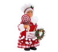 Gitekain Christmas Plush Toys - Standing Sitting Plush Santa Claus Cook Figures, Soft Holiday Stuffed Dolls, Festive Collectible Santa Figurines for Table Windowsill Fireplace Shelf, 5.12 inches