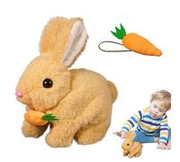 Gitekain Easter Plush Stuffed Bunny, Interactive Electronic Pet Plush Toy, Soft Bunny with Sounds for Preschool Kids, Huggable Animal with Wiggle Ears and Twitching Nose, Educational Development Toy