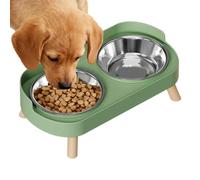 Gitekain Elevated Cat Bowls - Stainless Steel Dog Water Dish, Puppy Feeding Bowl for Pet Parents, Indoor Outdoor Home, Office, Apartment, Veterinary Clinics and Animal Shelters, 12.8x6.69x3.94 inches
