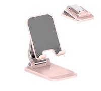 Gitekain Foldable Phone Stand, Adjustable Cell Phones and Tablet Holder, Portable Desktop Cradle for Smartphones for Office Desk, Dressing Table, Travel, Home Use, Black & Pink