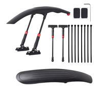 Gitekain Garde-boue de vélo de montagne, tige d'extension réglable, accessoires sûrs | Kit de garde-boue | Pour VTT, route, trajet, équitation, vélo boueux pluvieux, vélo