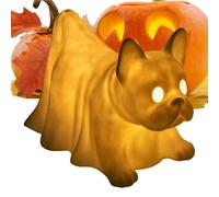 Gitekain Halloween Ghost Pet Lamp, Ghost Dachshund Nightlight, Cute Seasonal Statue Decor, Soft Glow Accent Light for Living Room, Bedroom, or Holiday Displays, 5.91x3.94x3.15 inches