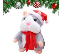 Gitekain Hamster Parlant Qui Répète Ce Que Vous Dites Hamster Interactif | Peluche Électronique Parlante Doux, Design Mignon, Voix Drôle, Hamster, Amusement Garçons Gris