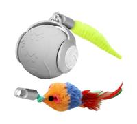 Gitekain Interactive Cat Toy, Auto Rolling Cat Game, 2.4in Smart Motion Pet Ball with Tail for Self Entertainment, Electric Indoor Running Exercise, Active Kitten Training Play Accessory