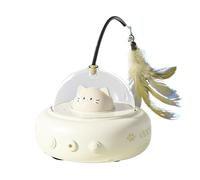 Gitekain Interactive Cat Toy, Rechargeable Feather Chasing Game, Rotating Hunting Exercise, Automatic Pet Enrichment, 600mAh Battery, Indoor Kitten Boredom Relief, 4.33x4.53x11.02 inches