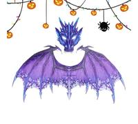 Gitekain Kids Dragon Costume, Dinosaur Costume for Adults, Dragon Cosplay Props, Dragon Face Masque and Wings, Dragon Halloween Costume Set, Adult Dragon Dress-Up Kit, Dragon Costume for Cosplay