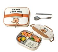 Gitekain Kids Lunch Box - 1050g Stainless Steel Containers for School, Daycare with Leakproof Storage, Portable Food Box for Camping, Preschool, Office, Sturdy Metal, Multicolor