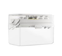 Gitekain Medicine Organizer, Double Layer Storage Box, Large Capacity Medical Case for Medicine, Snacks, and Stationery, Car, Travel, 11.81x7.09x9.25 inches, White