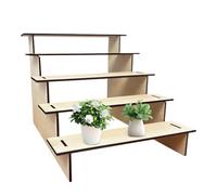 Gitekain Risers Display Stands, 5-Tier Wooden Shelf, Rustic Organizer Rack (11.61x13.19x10.04 inches), for Cupcakes, Toys, Figurines, Books, and Home Decoration