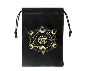 Gitekain Tarot Bag Drawstring Velvet Storage Pouch, Multifunctional Tarot Card Holder Oracle Jewelry Dice, Soft Protective Accessories, Portable Organizer for Spiritual and Daily Use