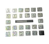 Gitohoni 26 Pièces Alphabet Stamp Punch Ensemble de Tampons Métal Outils de Poinçonnage Accessoire Bricolage Alliage Acier Convient au Bricolage Cuir
