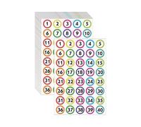 Gitohoni 50 Autocollants Chiffres Ronds Sans Résidus, Nombres Consécutifs