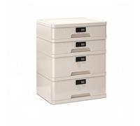 Gitohoni Armoire de Rangement Tiroirs Caisson de Bureau Coffre à Documents Organisateur de Bureau avec Serrure à Combinaison PP Épais Étanche et Anti-poussière, 4 Tiroirs 2 Hauts + 2 Bas