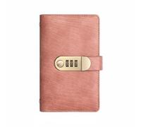 Gitohoni Carnet à Verrou à Code Livre d'Argent Organisateur Porte-billets Classeur Budget Économies Couverture Élégante Résistante à l'Usure Convient à Suivi, Rose