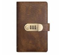 Gitohoni Carnet à Verrou à Code Livre d'Argent Organisateur Porte-billets Classeur Budget Économies Couverture Élégante Résistante à l'Usure Convient à Suivi, Marron Clair