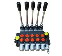 Gitohoni Distributeur Hydraulique Manuel Vanne de Commande Directionnelle Unité de Pilotage Mécanique Leviers Antidérapants Fonte Adapté aux Ateliers Réglages Systèmes, P40-5
