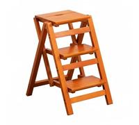 Gitohoni Échelle Tabouret Pliable Banc Escabeau en Bambou avec Construction Solide et Rangement Entre Les Convient à la Maison Cuisine Bibliothèque Atelier, Miel, 3 Étapes