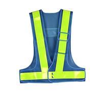 Gitohoni Gilet de Sécurité Réfléchissant Équipé de Fermeture Éclair Tissu Léger Respirant Bandes Réfléchissantes avant Arrière Conçu pour Homme Femme Adapté Po, Bleu