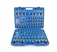 Gitohoni Kit Détection Fuites Automobile 109 Pièces en Laiton avec Adaptateurs et Raccords Dans un Coffret Rangement Bleu pour Climatisation Atelier Mécanique
