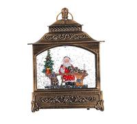 Gitohoni Lanterne de Noël Lumineuse LED Festive à Poser sur Une Table, avec Neige Scintillante et Cadre en Résine PVC, éclairage Chaleureux, Idéale pour Une Ch, Le Père Noël