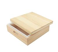 Gitohoni Moule à Savon en Silicone Moule Forme Coffret Matrice Cadre avec Insert Souple Alimentaire en Bois Solide Démoulage Simple et Couvercle Protecteur