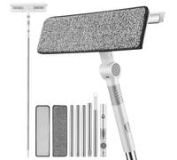 Gitohoni Raclette longue pour le nettoyage des vitres - Kit de lave-vitre amovible 3 en 1 avec perche d'extension de 63 pouces, tête réglable, outil de nettoyage de vitres professionnel pour la maison