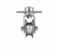 Gitohoni Roue Industrielle pour Porte Coulissante Roulette Poulie en Acier Inoxydable 304 sur Système à Rail pour Mouvement, 304 Avec Plaque, Roue De 68mm, Rainure En U
