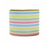 Gitohoni Ruban de Pâques Ruban Décoratif Ruban à Motifs Ruban Rayé Ruban à Carreaux en Polyester avec Bords Renforcés pour Créations Nettes Convenable pour, 1