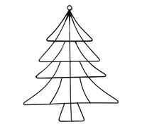 Gitohoni Sapin de Noël Cadre En Fer Décoratif Support Métal Forme Arbre de Noël Suspendu Artisanat Original pour Décoration de Fête Mur D'Appartement B, Noir