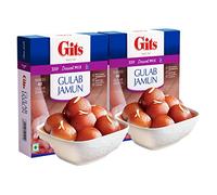 Gits Instant Gulab Jamun Dessert Mix, Makes 40 per Pack, Pure Veg, Delicious Indian Dessert and Mithai, 400g (Pack of 2, 200g Each), White
