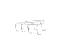 Gittcoll Porte-tasse Fer 8 Crochets sous L'armoire Tasse Thé Support Suspendu Sans Perçage Tasse Café Métal Organisateur Séchage Rangement Ustensiles Cuisine pour Étagère 2,5 cm D'épaisseur (Blanc)