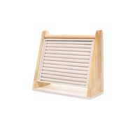 Gittcoll Stand de Rangement Bijoux Bois Massif Grande Capacité Organisateur Suspendu Présentoir avec 10 Fentes Bande pour Broche Boucles D'oreilles Bijoux Bagues Bibelots (Blanc)