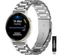Gittos 20mm Métal Bracelet pour Garmin Vivomove 3/HR/Style/Luxe, Garmin Vivoactive 5/3, Garmin Forerunner 55/165/245/645 Music/Venu Sq 2 Bracelets Sport Remplacement