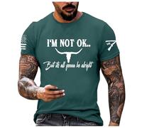 Giudici Veste Compatible avec Moto Ronde et Impression vétéran pour Homme, à la Mode, Décontracté, Confortable, Vestes de Travail, Dark Verde-C, Small