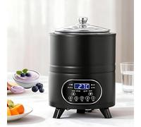 Giuggiolared 8/12 L Yaourtière Électrique, 400/600W Machine à Yaourt avec Minuterie, Thermostat Réglable et Écran LED pour Yaourts Maison et Desserts Sains Black-12L