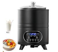Giuggiolared 8/12 L Yaourtière, Machine à Yaourt électrique en Acier Inoxydable avec minuterie, Thermostat réglable et Affichage numérique, Parfaite pour Créer Yaourts Black-8L