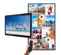 Giuggiolared Écran Publicitaire LCD avec Télécommande, Panneau d'Affichage Numérique Mural pour Restaurant & Magasin, Moniteur LCD Publicitaire Non-Tactile avec Contrôle par App, Écran Scindé 15.6in