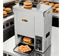 Giuggiolared Grille Pain Toaster Convoyeur Professionnel Acier Inoxydable avec Ramasse-Miettes, Épaisseur Réglable, 50-300℃ Réglable, pour Toasts et Pains à Hamburgers