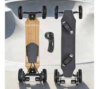 Giuggiolared Longboard Électrique Adulte Tout-Terrain, Structure en Aluminium et Érable 12 Plis, Charge Max 150KG, Double Moteur 1650W, Skate Motorisé Robuste pour Tous Terrains B